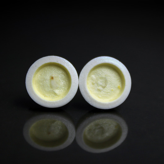 kolczyki ceramiczne BANAN/stal chirurgiczna/kolczyki porcelanowe UNIKAT