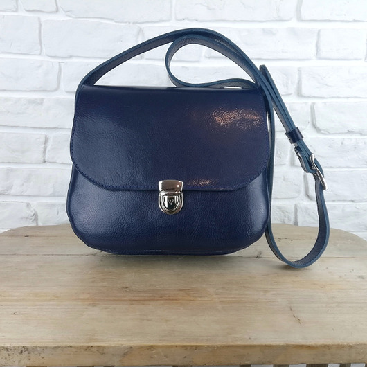 Torebka JULIETT- CLASSIC niebieska KOZIEL LEATHER DESIGN