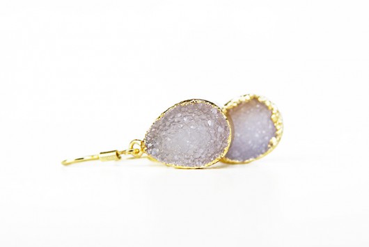 Kolczyki z druzą agatu – Druzy Drop Lili in the Garden