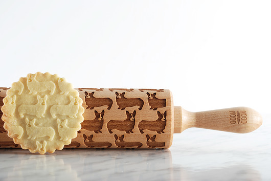 WELSH CORGI - grawerowany wałek do ciasta MOODFORWOOD Studio