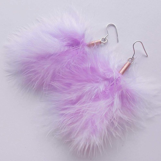 kolczyki z piórami PIÓRKO kolczyki