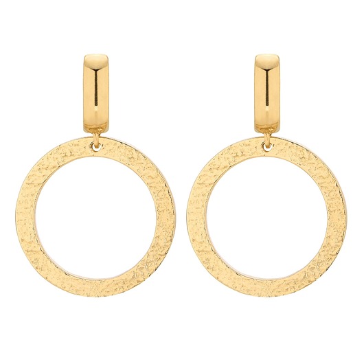 kolczyki srebrne Złote duże kolczyki z chropowatymi kołami