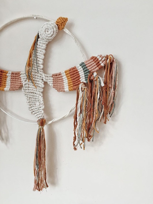 Makrama Ptak Boho ozdoba do pokoju dziecka Macramagic