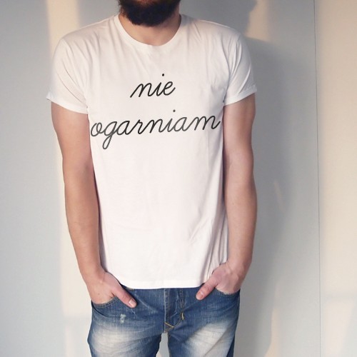 Nie ogarniam Męska podwinięta Biała ONE MUG A DAY
