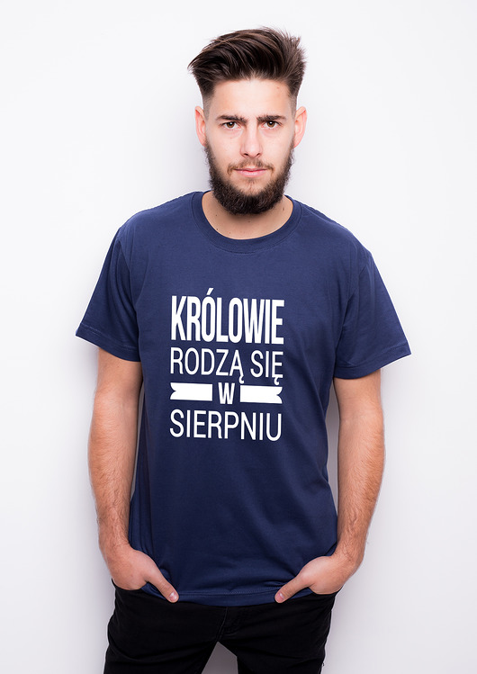T-shirt męski - Królowie rodzą się w sierpniu AllbagAllprints