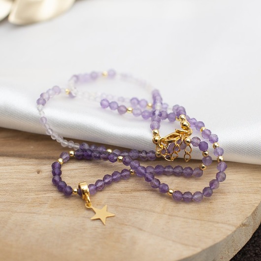 naszyjniki - inne Naszyjnik "Stellar Harmony" - Magia Równowagi z Ametystem