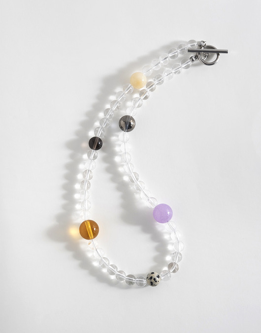 kolie Przeźroczysty naszyjnik z kryształu górskiego