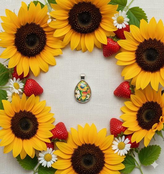 wisiory 6844 Wisiorek "Letni Ogród" - Biżuteria pełna słońca i smaków lata