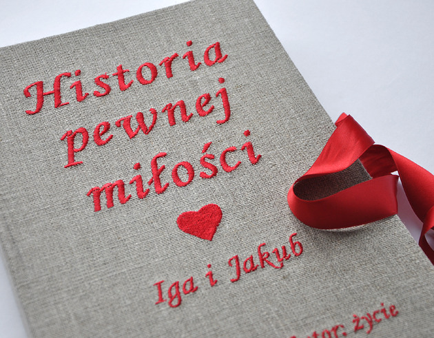 notatniki i albumy Historia Waszej Miłości A4 lniana księga personalizowana