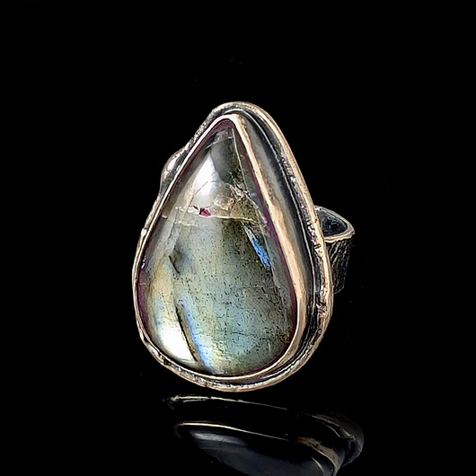 pierścionki srebrne Pierścionek kropla labradorytu