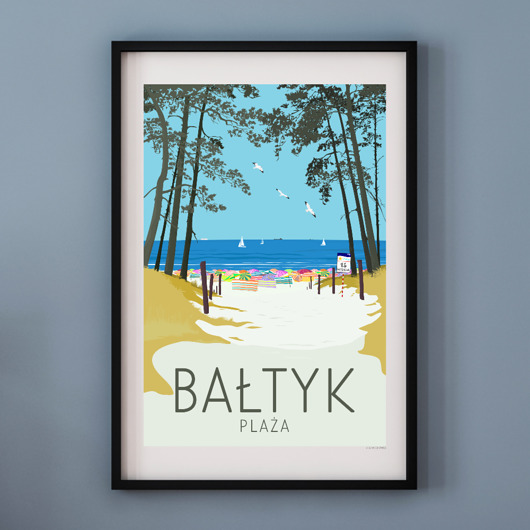 Plakat BAŁTYK PLAŻA B1 A. W. WIĘCKIEWICZ