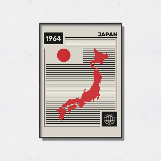 Tokio Japonia 1964 plakat olimpijski Pas De LArt