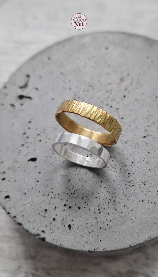 obrączki ślubne Obrączki STRUCTURES srebro i mosiądz