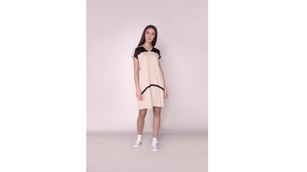 sukienki midi damskie Sukienka oversize beżowa Edge