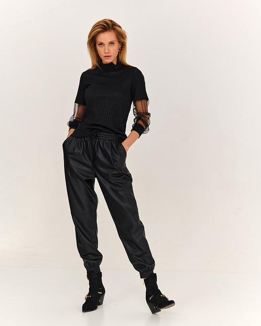 swetry damskie Sweter z tiulowymi rękawkami