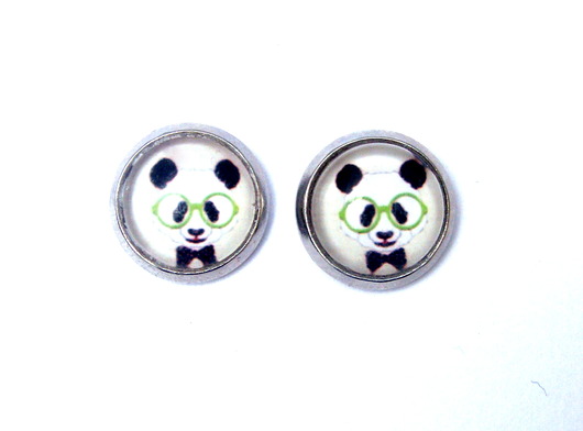Kolczyki wkrętki "Panda" CarolinePrecjoza