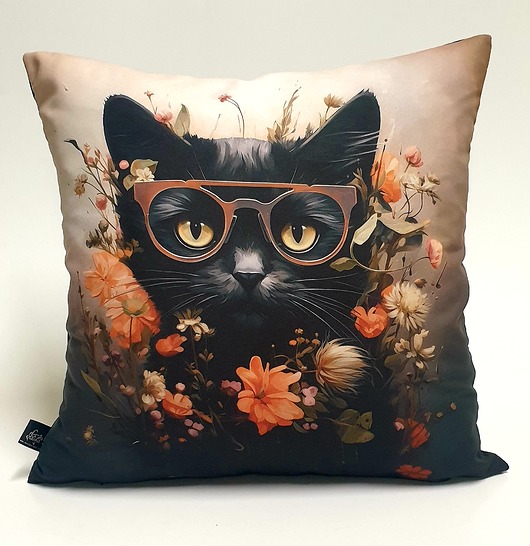 poduszki, poszewki - różne Poduszka  z kotem