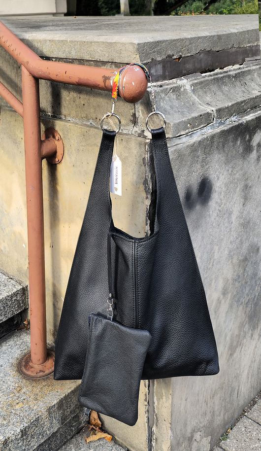 torby na ramię Trójkątna torebka ze skóry