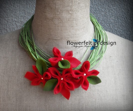 Malinowo Oliwkowy FlowerFelt Design