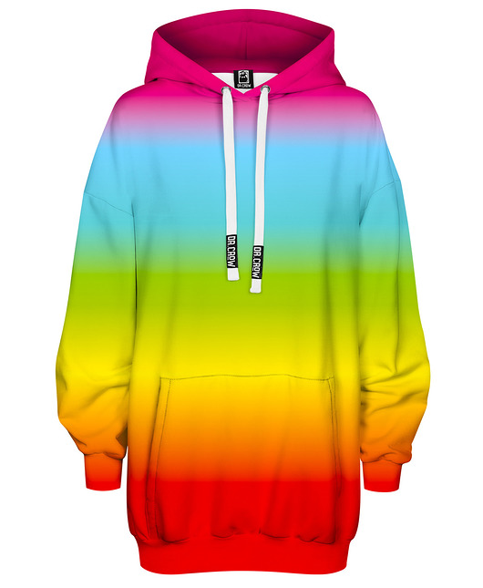bluza z kapturem damska Bluza Oversize Tunika DR.CROW Ombre Rainbow