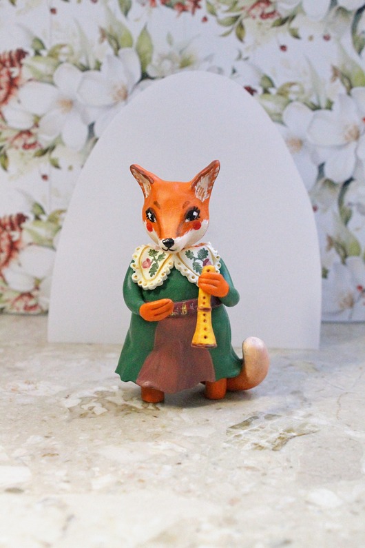 figurki i rzeźby Lisiczka z fletem