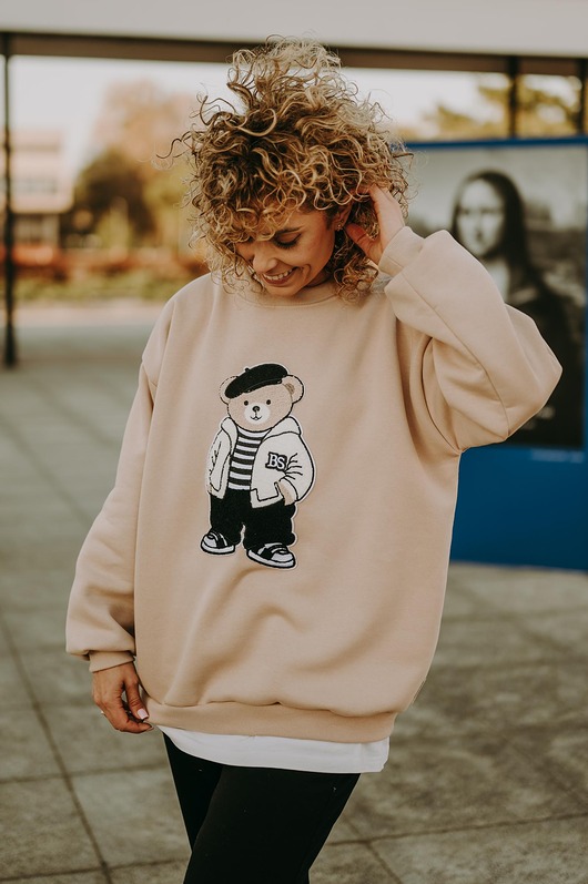 bluza bez kaptura damska Bluza oversize Louis Teddy