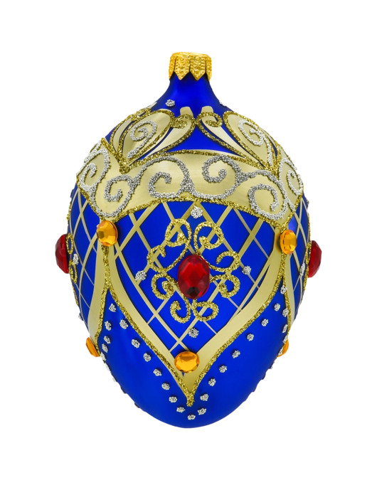 ozdoby choinkowe Bombka choinkowa: Ekskluzywne jajo z kamieniami: niebieski