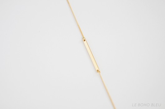 16k Gold Plated Bar Bracelet Le Boho Bleu