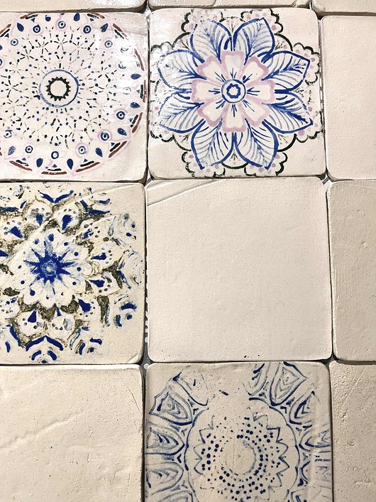 kafle i panele Płytki ceramiczne Rozeta Mix duże, ręcznie robione kafle z unikalnymi wzorami