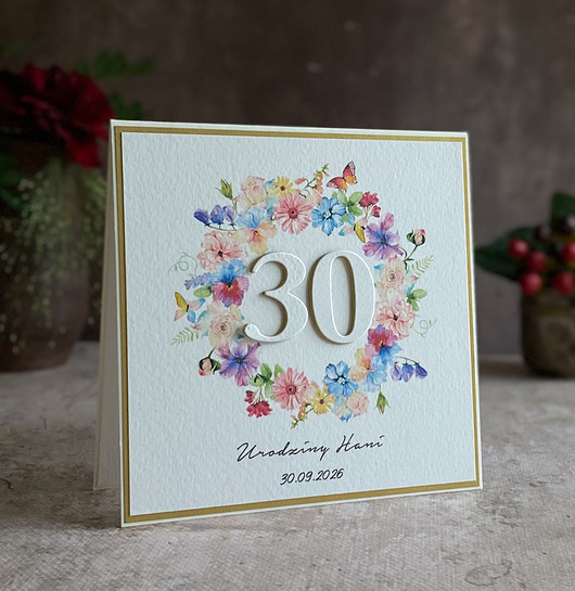 kartki scrapbooking Personalizowana kartka na 30 urodziny, BH 35