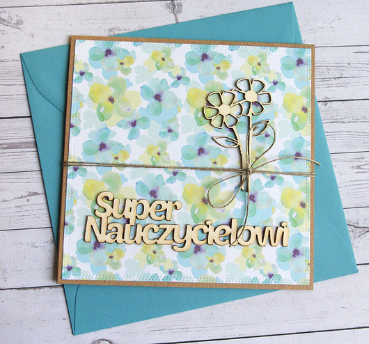 kartki scrapbooking SUPER NAUCZYCIELOWI : kartka handmade : podziękowanie
