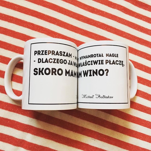 Kubek z cytatem,M. Bułhakow,"Wino" Golden Lips