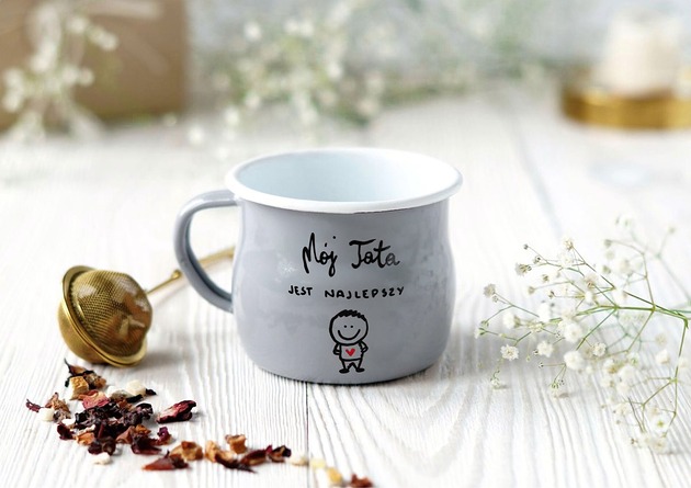 kubki Emaliowany Kubek Taty