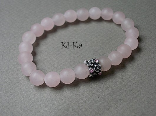 Pink and grey  1  - bransoletka KiKa pracownia