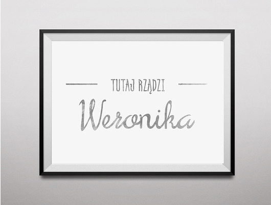 Personalizowany złocony plakat Tutaj Rządzi Old Soul Mood Prints