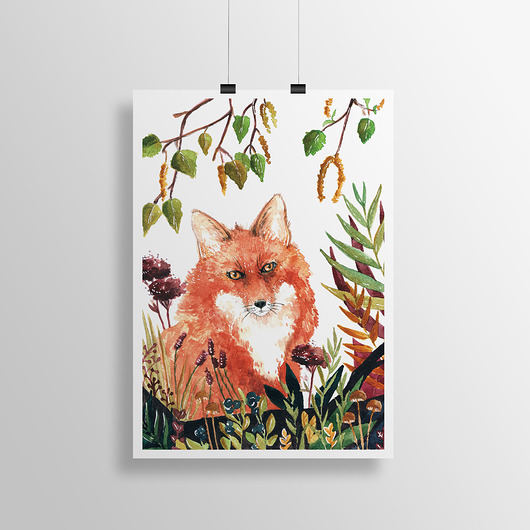 Plakat jesienny lis WYTWOR 