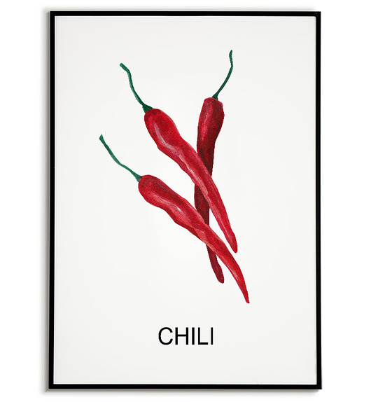 plakaty Plakat  GRAFIKA CHILI warzywa obraz ZIOŁA