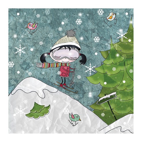 Na nartach - ilustracja miamilu