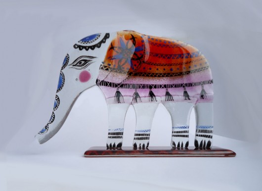 słoń indyjski CZERWONY Borowska Glass Design