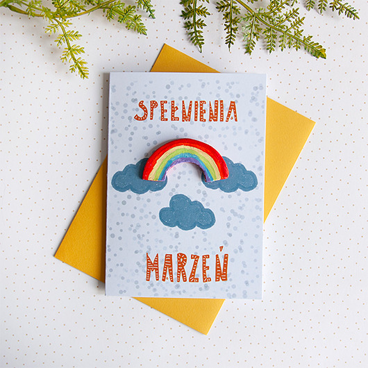 Kartka z pinem Tęcza Gosia Sendlewska