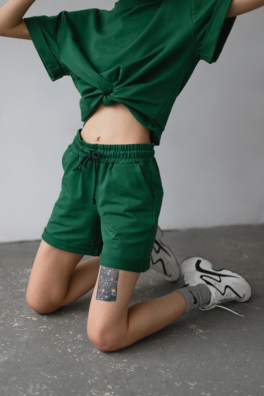 szorty damskie Krótkie spodenki zielone