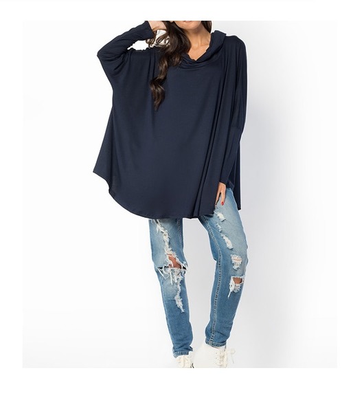 Bluzka MELANGE tunika oversize granatowa  Meleksima 