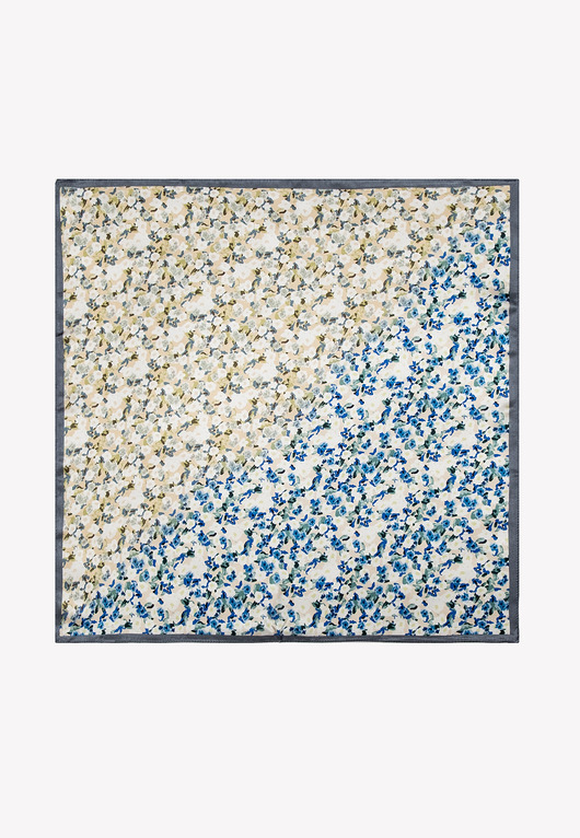 apaszki Mała apaszka damska jedwabna w kwiaty 53 cm x 53 cm