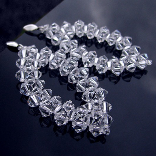Ślubne wyplatane kolczyki ze kryształ Swarovski Marisella