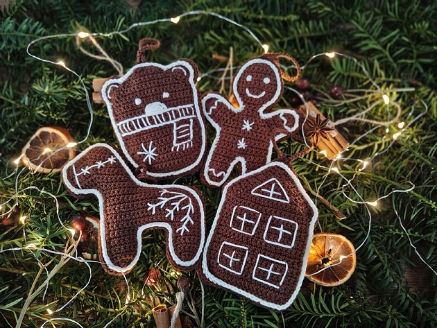 ozdoby choinkowe Zestaw świątecznych pierniczków - ozdoba choinkowa