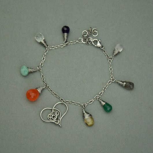 bransoletki wire wrapping Bransoletka serce kolorowa wire wrapping