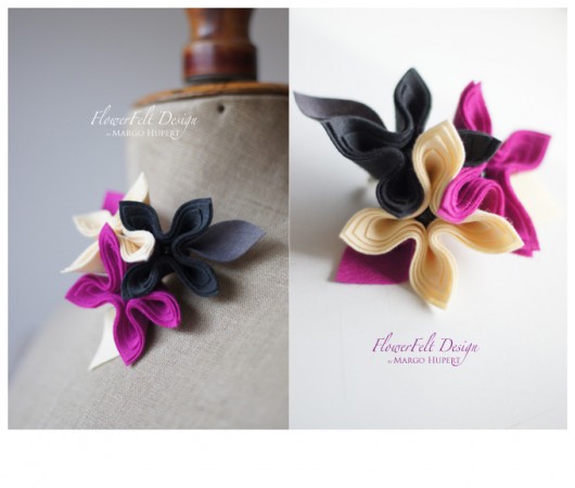 fuksja ecru grafit FlowerFelt Design