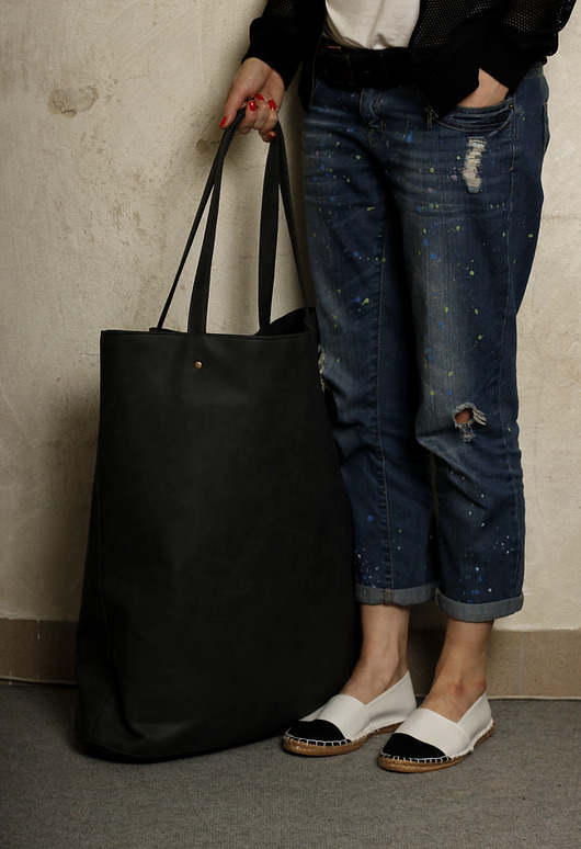 Mega Shopper bag grafit / duża torba na codzień hairoo