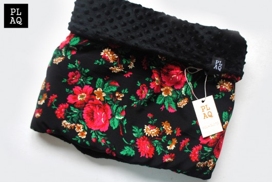 Komin Flower Black&Black z ocieplaczem  polaquito