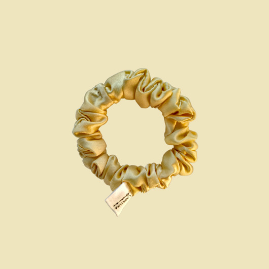 gumki do włosów Gumka jedwabna, scrunchie, gumka do włosów, gumka satynowa cytynowa aura MINI